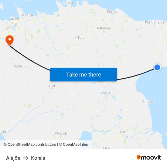 Alajõe to Kohila map