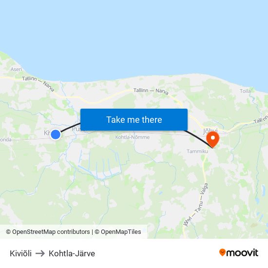 Kiviõli to Kohtla-Järve map