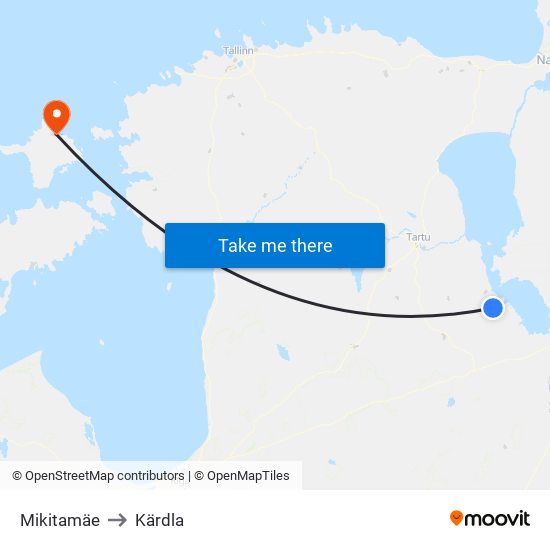 Mikitamäe to Kärdla map