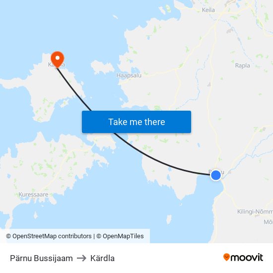 Pärnu Bussijaam to Kärdla map