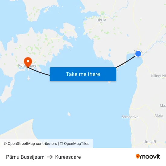 Pärnu Bussijaam to Kuressaare map