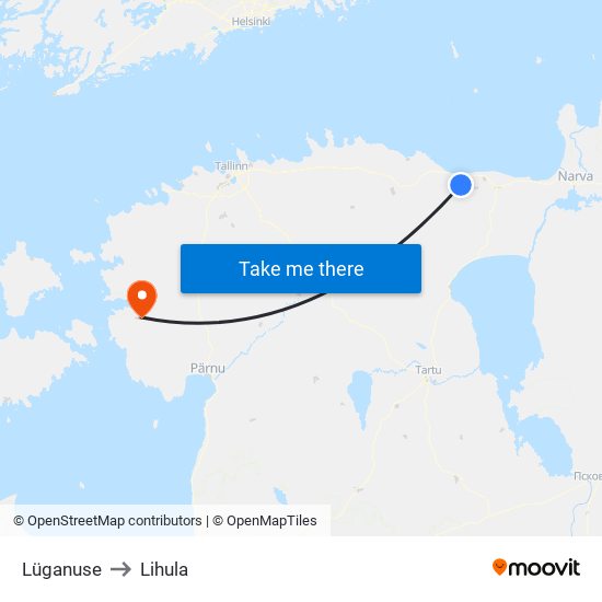 Lüganuse to Lihula map