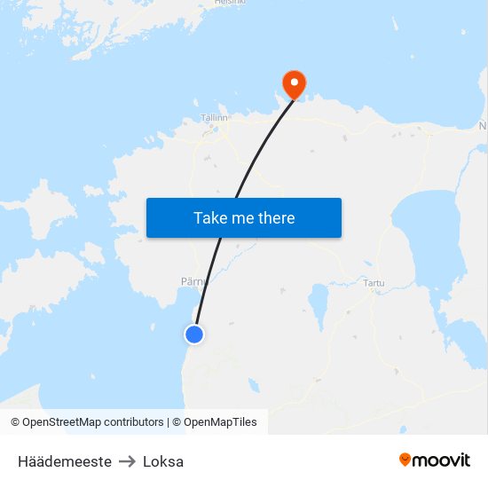 Häädemeeste to Loksa map