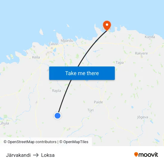 Järvakandi to Loksa map