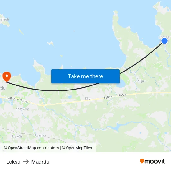 Loksa to Maardu map