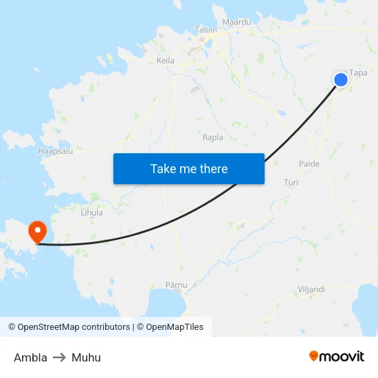 Ambla to Muhu map
