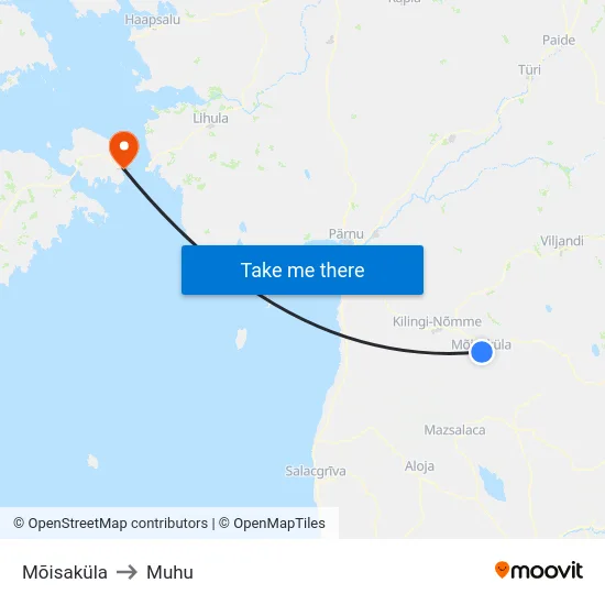 Mõisaküla to Muhu map