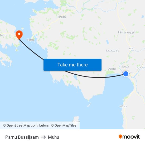 Pärnu Bussijaam to Muhu map