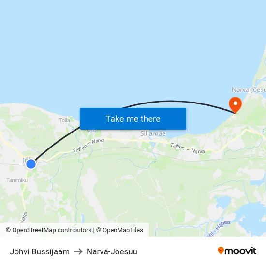 Jõhvi Bussijaam to Narva-Jõesuu map