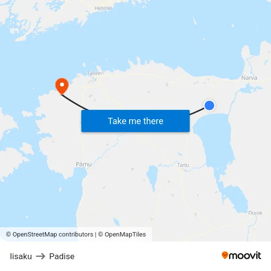 Iisaku to Padise map