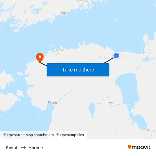Kiviõli to Padise map