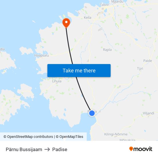 Pärnu Bussijaam to Padise map