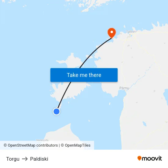 Torgu to Paldiski map