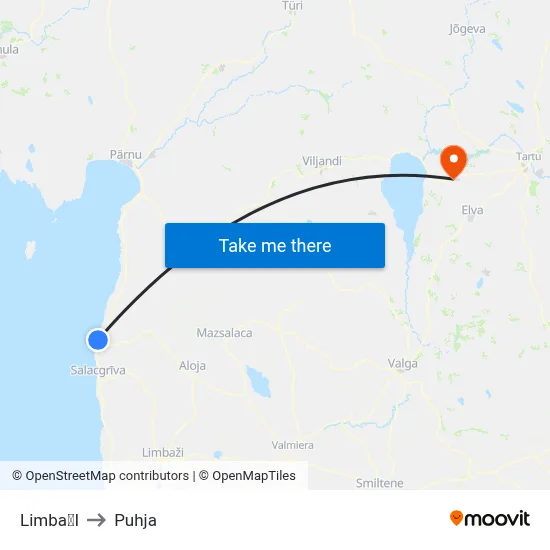 LimbaI to Puhja map