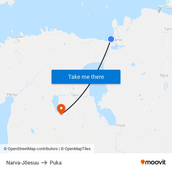 Narva-Jõesuu to Puka map