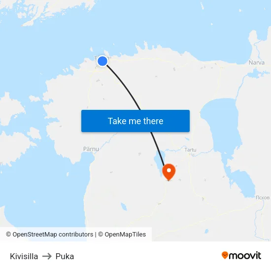 Kivisilla to Puka map