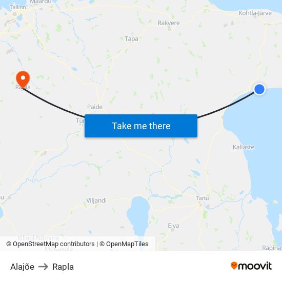 Alajõe to Rapla map