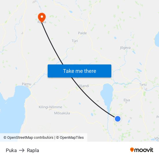 Puka to Rapla map
