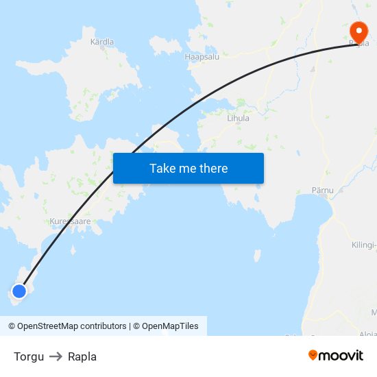 Torgu to Rapla map