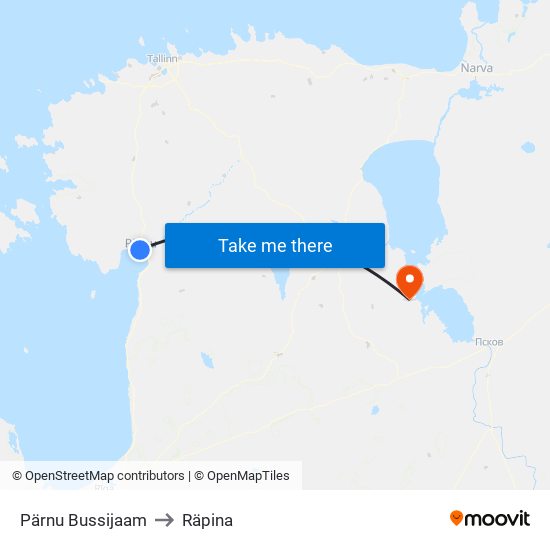 Pärnu Bussijaam to Räpina map