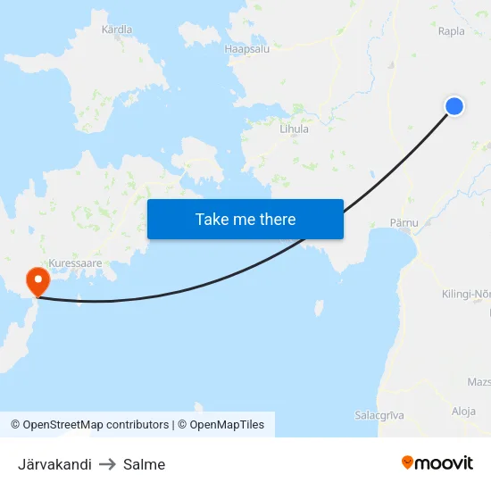 Järvakandi to Salme map