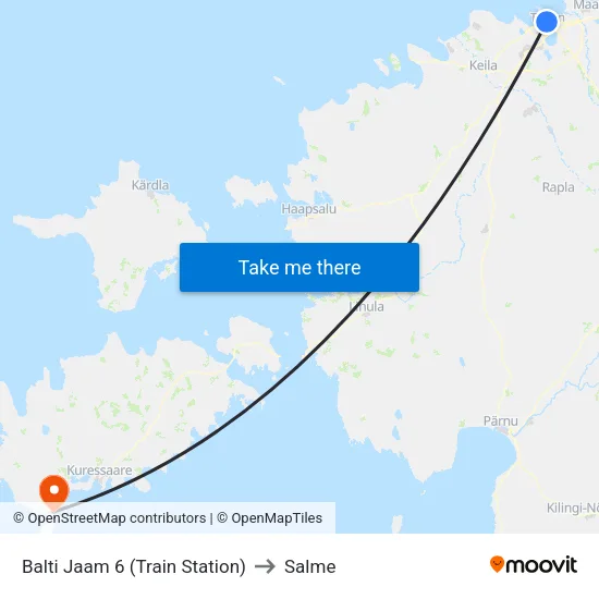 Balti Jaam 6 (Train Station) to Salme map