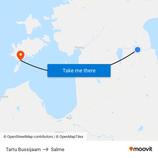 Tartu Bussijaam to Salme map