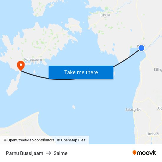 Pärnu Bussijaam to Salme map