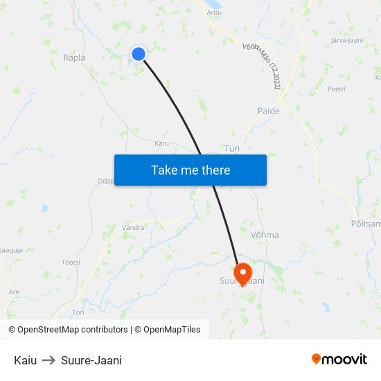 Kaiu to Suure-Jaani map