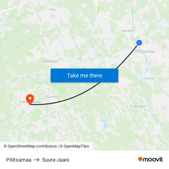 Põltsamaa to Suure-Jaani map