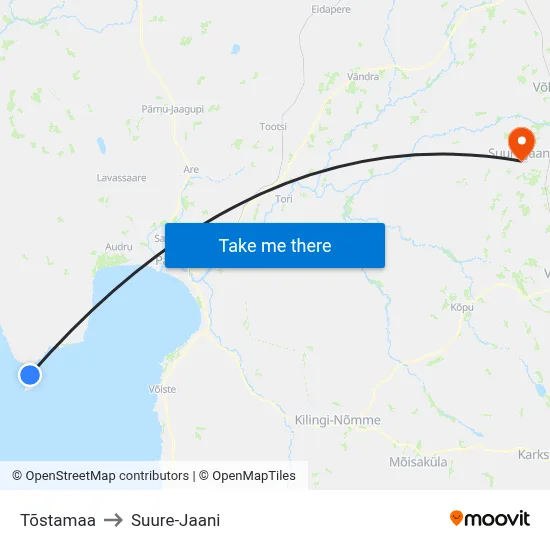 Tõstamaa to Suure-Jaani map