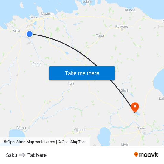 Saku to Tabivere map