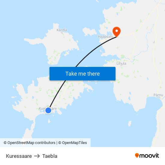 Kuressaare to Taebla map