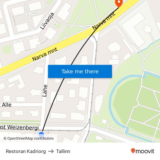 Restoran Kadriorg to Tallinn map