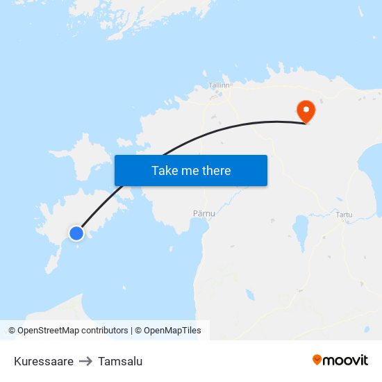 Kuressaare to Tamsalu map