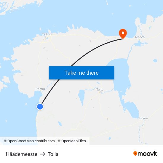 Häädemeeste to Toila map