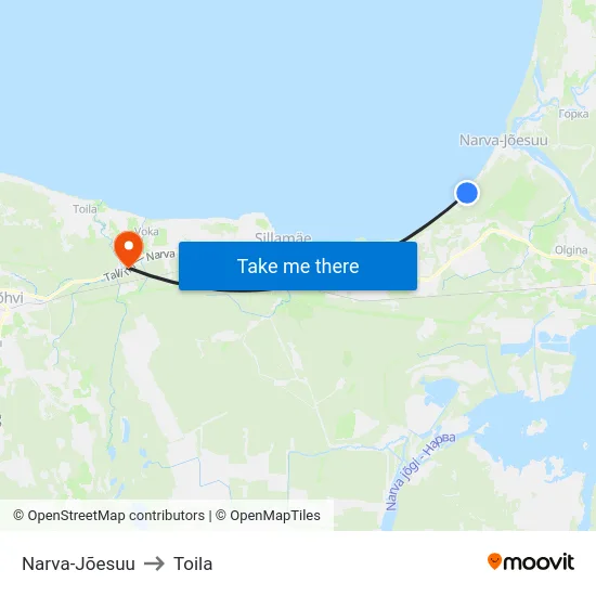 Narva-Jõesuu to Toila map