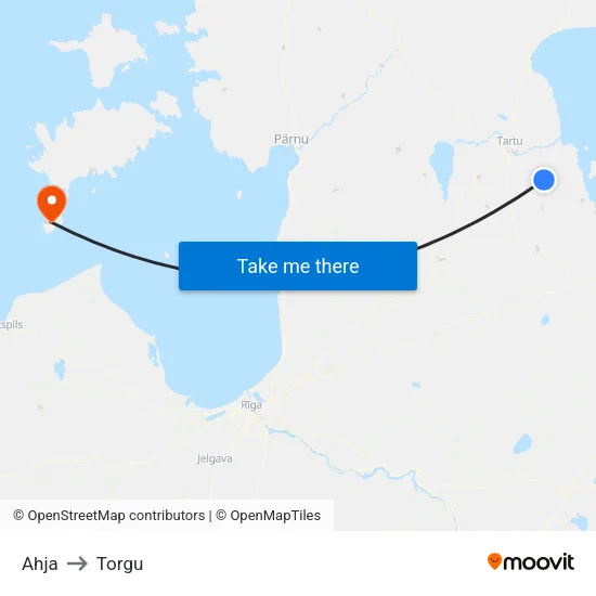 Ahja to Torgu map