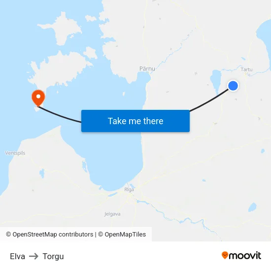 Elva to Torgu map