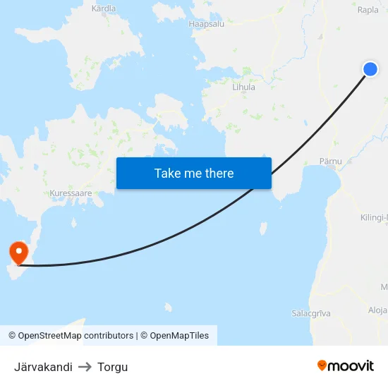 Järvakandi to Torgu map