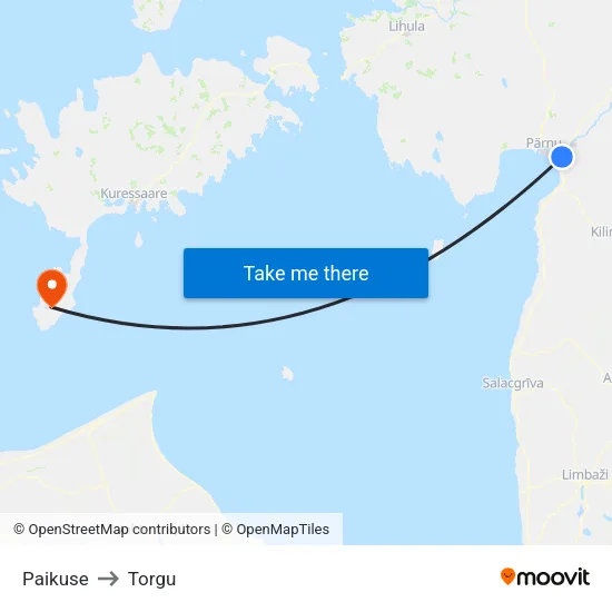 Paikuse to Torgu map