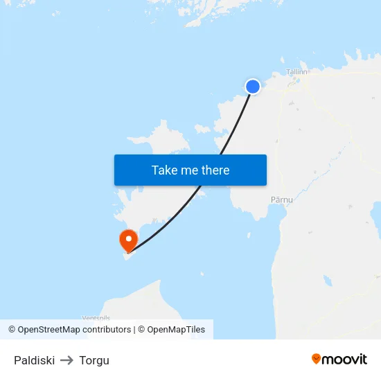Paldiski to Torgu map