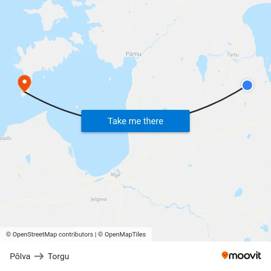Põlva to Torgu map