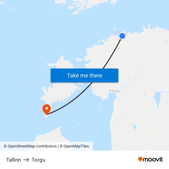 Tallinn to Torgu map
