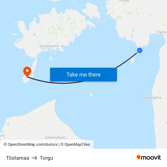 Tõstamaa to Torgu map