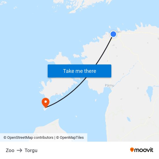 Zoo to Torgu map