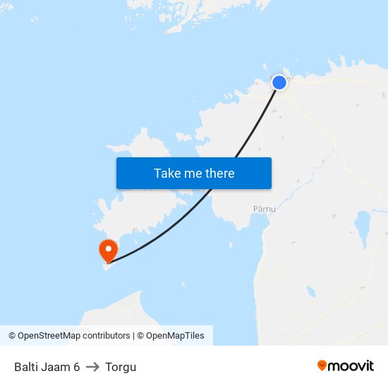 Balti Jaam 6 to Torgu map