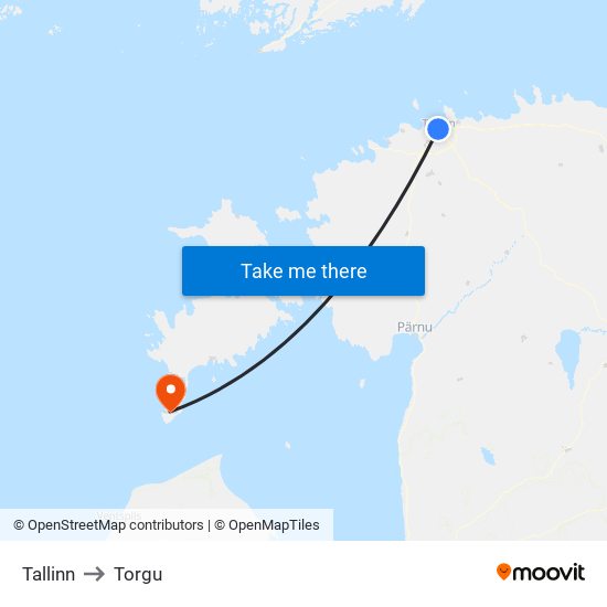 Tallinn to Torgu map