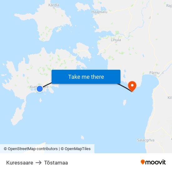 Kuressaare to Tõstamaa map