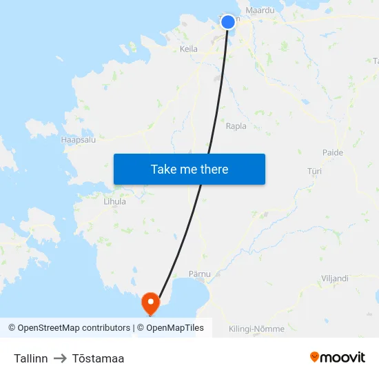 Tallinn to Tõstamaa map